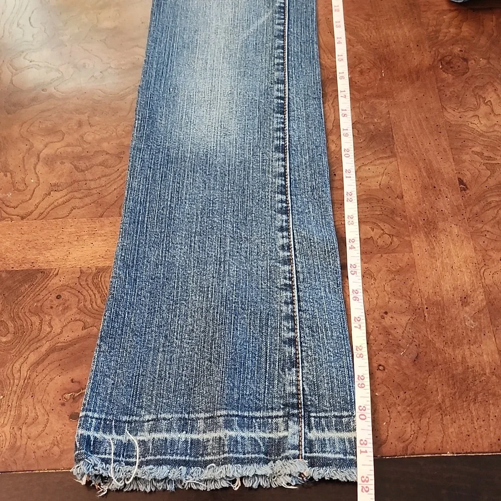 Handmade distressed low waist blue jeans - Picture 8 of 8